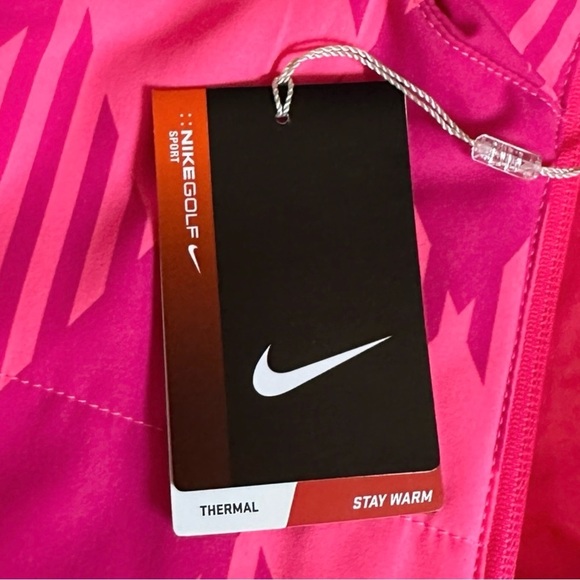 Nike Golf Thermal Vest XL NWT Pink Plaid Argyle Mock Neck Barbie Sport Athletic - Picture 7 of 12